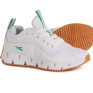 Reebok White and Green Athletic Shoes